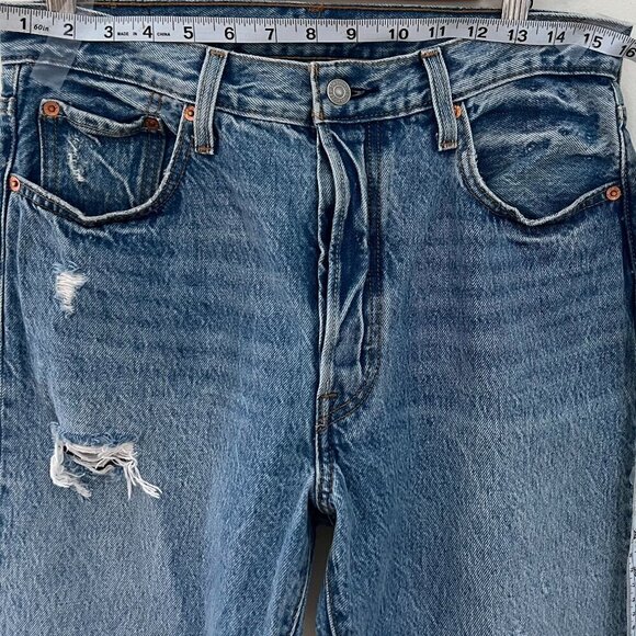 Levi's 501 Jeans Skinny Button Fly 30x29 Women’s High Rise Distressed - Picture 5 of 11